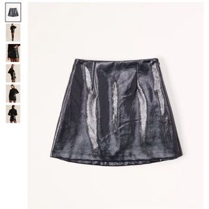 Abercrombie and Fitch Vegan Leather Skort - Navy Blue